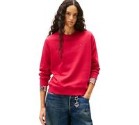 Tommy Jeans Tjw Reg S Flag Crew Dw0Dw19959, Felpa Pullover, Donna, Rosso (Ruby Rhubarb), XS
