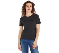 Tommy Jeans Tjw Regular Jersey C Neck Dw0Dw09198, Top in Maglia a Maniche Corte, Donna, Nero (Black), S