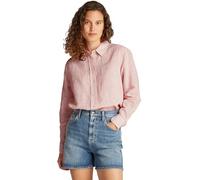Tommy Jeans Donna Camicia Linen Relaxed Fit, Multicolore (Precious Pink/Stripe), S