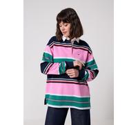 Polo rugby maniche lunghe Rosa L A righe