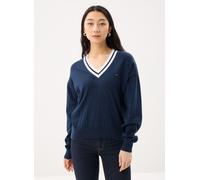 Tommy Jeans - Tjw Rlx V-Neck Tippi DW0DW22778 Blu - Abbigliamento M Blu