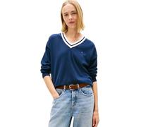 Tommy Jeans - Tjw Rlx V-Neck Tippi DW0DW22778 Blu - Abbigliamento M Blu
