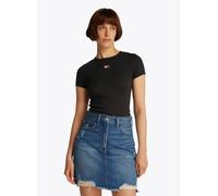 Tommy Jeans - Tjw Slim Badge Rib T DW0DW17881 Nero - Abbigliamento L Nero