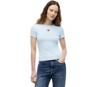 Tommy Jeans Tjw Slim Badge Rib Tee Dw0dw17881 Maglietta S/S, Blu (Kingly Blue), S da Donna