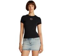 Tommy Jeans TJW Slim Essential Logo 2 Tee DW0DW20316 Maglietta S/S, Black (Black), M Donna