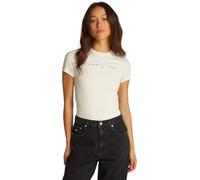 Tommy Jeans Tjw Slim Linear Tee Ext, Maglietta S/S Donna, White (Ancient White), L