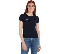 Tommy Jeans TJW Slim Linear Tee SS Ext DW0DW17361 Magliette a Maniche Corte, Blu (Dark Night Navy), L Donna