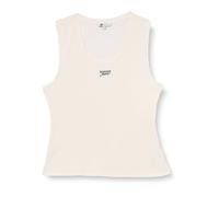 Tommy Jeans Tjw Slim Script Rib Tank Top Dw0Dw21369, T-Shirt, Donna, Bianco (Ancient White), S