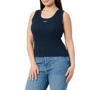 Tommy Jeans Tjw Slim Script Rib Tank Top Dw0Dw21369, T-Shirt, Donna, Blu (Dark Night Navy), S