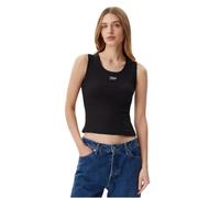 Tommy Jeans Tjw Slim Script Rib Tank Top Dw0Dw21369, T-Shirt, Donna, Nero (Black), L