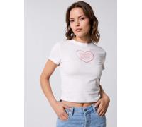 Tommy Jeans - TJW SLIM SH HEART TE Bianco - Abbigliamento XS Bianco