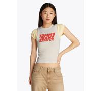 Tommy Jeans - Tjw Slim Sh Tj Bubbl DW0DW21339 Bianco - Abbigliamento S Bianco