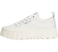 Tommy Jeans Tjw Vulc Flatform Leather En0En03008, Basso Top Donna, White (Ecru), 38 EU