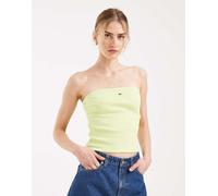 Tommy Jeans - Top a fascia slim a coste verde lime M