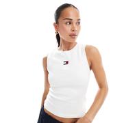 Tommy Jeans - Top senza maniche bianco slim XS