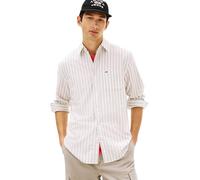 Tommy Jeans Uomo Camicia Stripe Oxford Regular Fit, Beige (Ivy Mink Stripe), XL