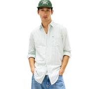 Tommy Jeans Uomo Camicia Stripe Oxford Regular Fit, Verde (Bahama Green Stripe), XXL