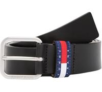 Tommy Jeans Uomo Cintura Ryan 3,5 cm Cintura in Pelle, Nero (Black), 115 cm
