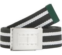 Tommy Jeans Uomo Cintura Ryan Stripe Webbing in Tessuto, Multicolore (Shadow Pine), 90 cm