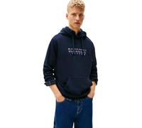 Tommy Jeans Uomo Felpa con Cappuccio Entry Play con Tasca a Marsupio, Blu (Dark Night Navy), S