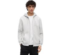 Tommy Jeans Uomo Felpa con Zip Flag Zip Thru con Cappuccio, Grigio (Silver Grey Heather), XS
