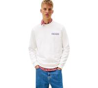 Tommy Jeans Uomo Felpa Entry Play con Scollo Rotondo, Bianco (Ecru), L
