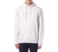 Tommy Jeans Uomo Felpa Linear Logo con Cappuccio, Grigio (Lt Grey Htr Multi), XS