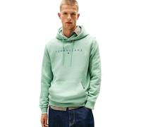 Tommy Jeans Uomo Felpa Linear Logo con Cappuccio, Verde (Cloudy Jade Multi), XXL
