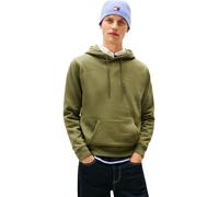 Tommy Jeans Uomo Felpa Regular Fit Flag Fleece con Cappuccio, Verde (Dark Greenery), M