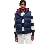 Tommy Jeans Uomo Gilet Essential Down Vest con Cappuccio, Blu (Dark Night Navy), S