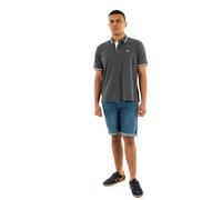 Tommy Jeans Uomo Maglietta Polo Maniche Corte Tipped Regular Fit, Grigio (Washed Black), S