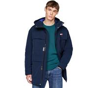 Tommy Jeans Uomo Parka Tech Canvas con Cappuccio, Blu (Dark Night Navy), L