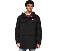 Tommy Jeans Uomo Parka Tech Canvas con Cappuccio, Nero (Black), S