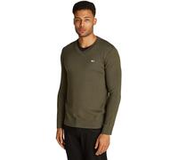 Tommy Jeans Uomo Pullover Scollo a V, Verde (Fatigue Green), S