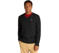 Tommy Jeans Uomo Pullover Slim Essential V-Neck Scollo a V, Nero (Black), S