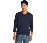 Tommy Jeans Uomo Pullover Slim Fit Crew Neck Sweater Pullover in Maglia, Blu (Dark Night Navy), L