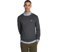 Tommy Jeans Uomo Pullover Slim Fit Crew Neck Sweater Pullover in Maglia, Grigio (New Charcoal), XL
