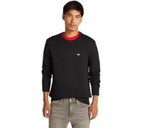 Tommy Jeans Uomo Pullover Slim Fit Crew Neck Sweater Pullover in Maglia, Nero (Black), S