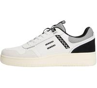 Tommy Jeans Uomo Sneakers con Suola Alta Retro Basket con Lacci, Multicolore (Ecru/Black), 44