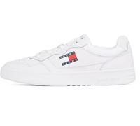 Tommy Jeans Uomo Sneakers con Suola Preformata Essential in Pelle, Bianco (White), 40