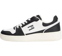 Tommy Jeans Uomo Sneakers con Suola Preformata Retro Basket Profilo Basso, Nero (Black), 45