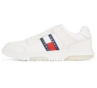 Tommy Jeans Uomo Sneakers Profilo Basso Brooklyn Essential in Pelle, Bianco (Ecru), 44 EU