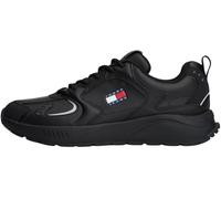 Tommy Jeans Uomo Sneakers Running con Logo, Nero (Black), 45