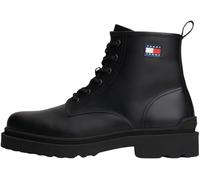 Tommy Jeans Uomo Stivali Mezza Gamba Lace Up Rubberized in Pelle, Nero (Black), 43