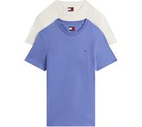 Tommy Jeans Uomo T-Shirt Maniche Corte Confezione da 2 Xslim Jersey in Cotone, Multicolore (Ancient White/Soft Sapphire), 4XL
