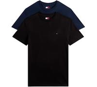 Tommy Jeans Uomo T-Shirt Maniche Corte Confezione da 2 Xslim Jersey in Cotone, Multicolore (Black/Dark Night Navy), XS