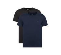 Tommy Jeans Uomo T-Shirt Maniche Corte Confezione da 2 Xslim Jersey in Cotone, Multicolore (Black/Dark Night Navy), S