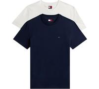 Tommy Jeans Uomo T-Shirt Maniche Corte Confezione da 2 Xslim Jersey in Cotone, Multicolore (Ecru/Dark Night Navy), L