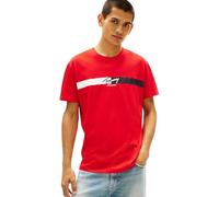 Tommy Jeans Tjm Reg Signature Stripe T Ext DM0DM22539 S/S T-Shirt, Rosso (Rapid Red), S