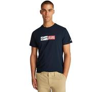 Tommy Jeans Uomo T-Shirt Maniche Corte Slim Entry Graphic Scollo Rotondo, Blu (Dark Night Navy), XS